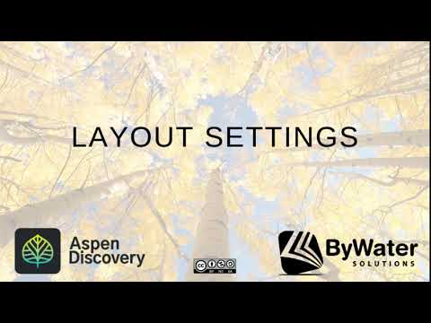 Layout Settings in Aspen Discovery