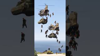 Lots Of Powerful Soldiers Jump Over A Cargo Helicopter To A Heavy Entry In-Gta5
