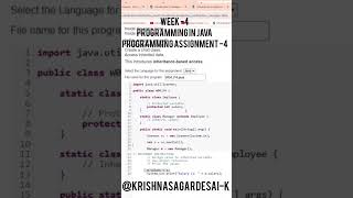 WEEK 4 NPTEL Programming in java  Programming Assignment 4 2026