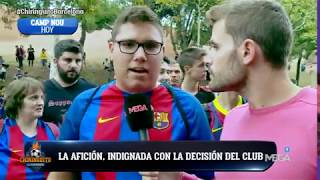 INDIGNACIÓN de la afición del Barça tras enterarse que el partido se jugaría A PUERTA CERRADA