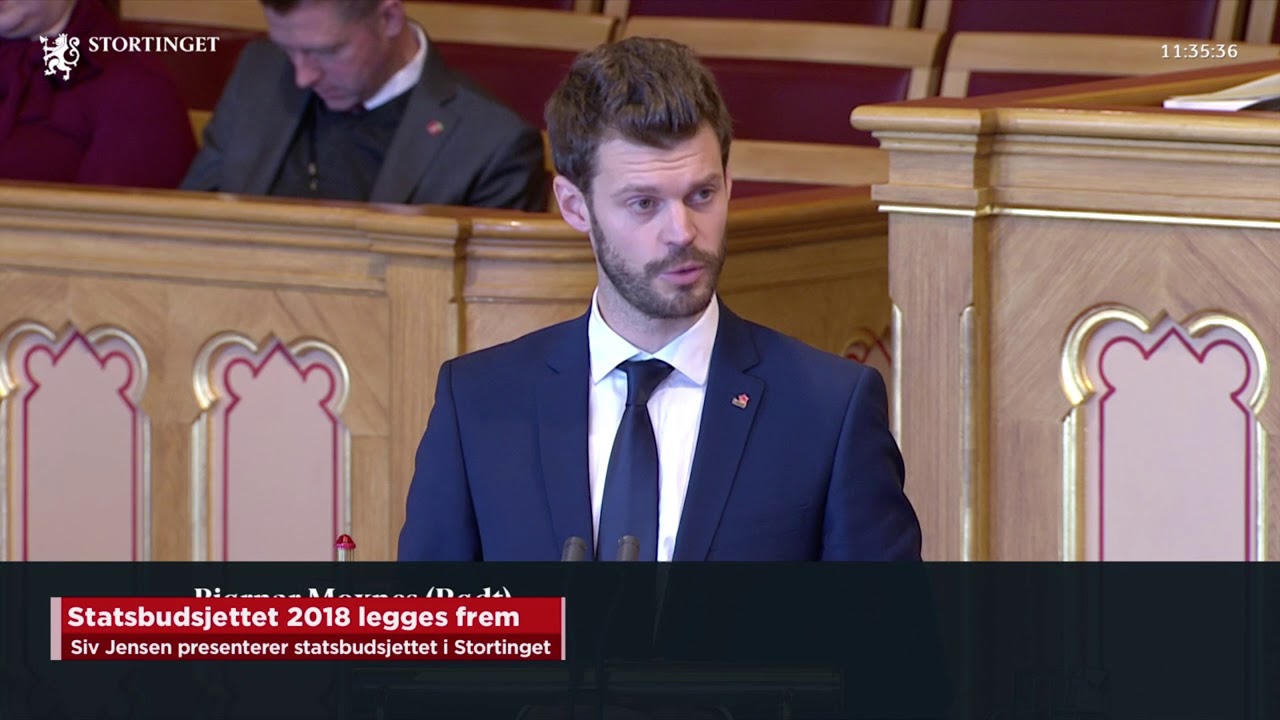 Bjørnar Moxnes (Rødt) kritiserer statsbudsjettet 2018 - YouTube