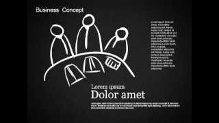 Business Shapes on Chalkboard