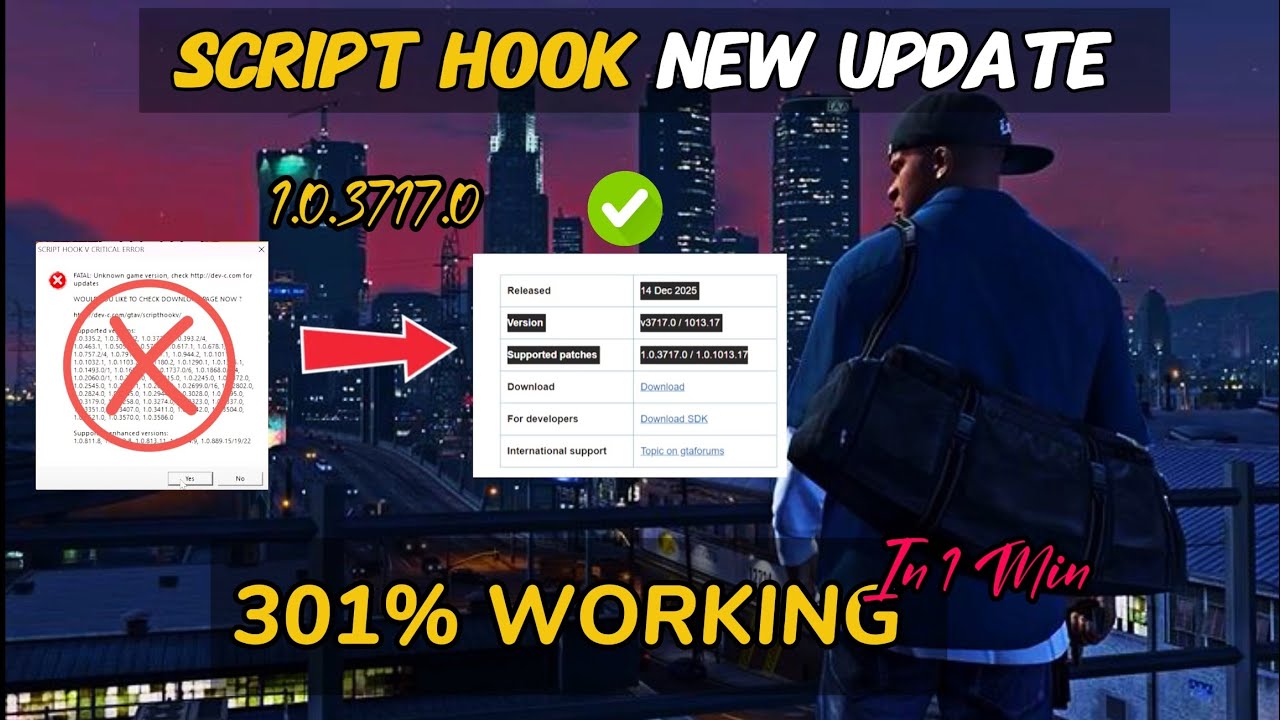 HOW TO FIX GTA V SCRIPT HOOK V NEW FILE UPDATE 1.0.3717.0 || (14 DECEMBER)