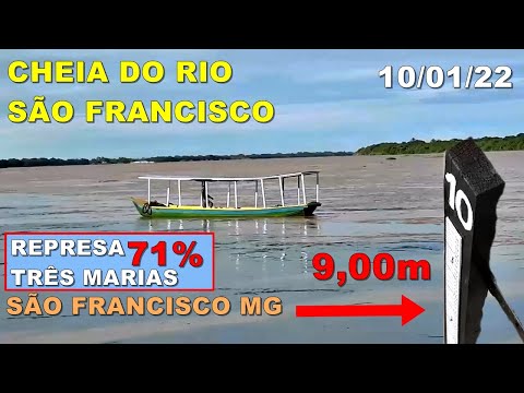 RIO SÃO FRANCISCO ATINGIU 9 METROS, REPRESA DE TRÊS MARIAS 71% DA CAPACIDADE