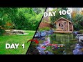 Building tiny warm house with fish pond in my backyard  in 100 days