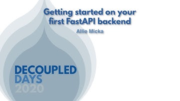 Getting started on your first FastAPI back end