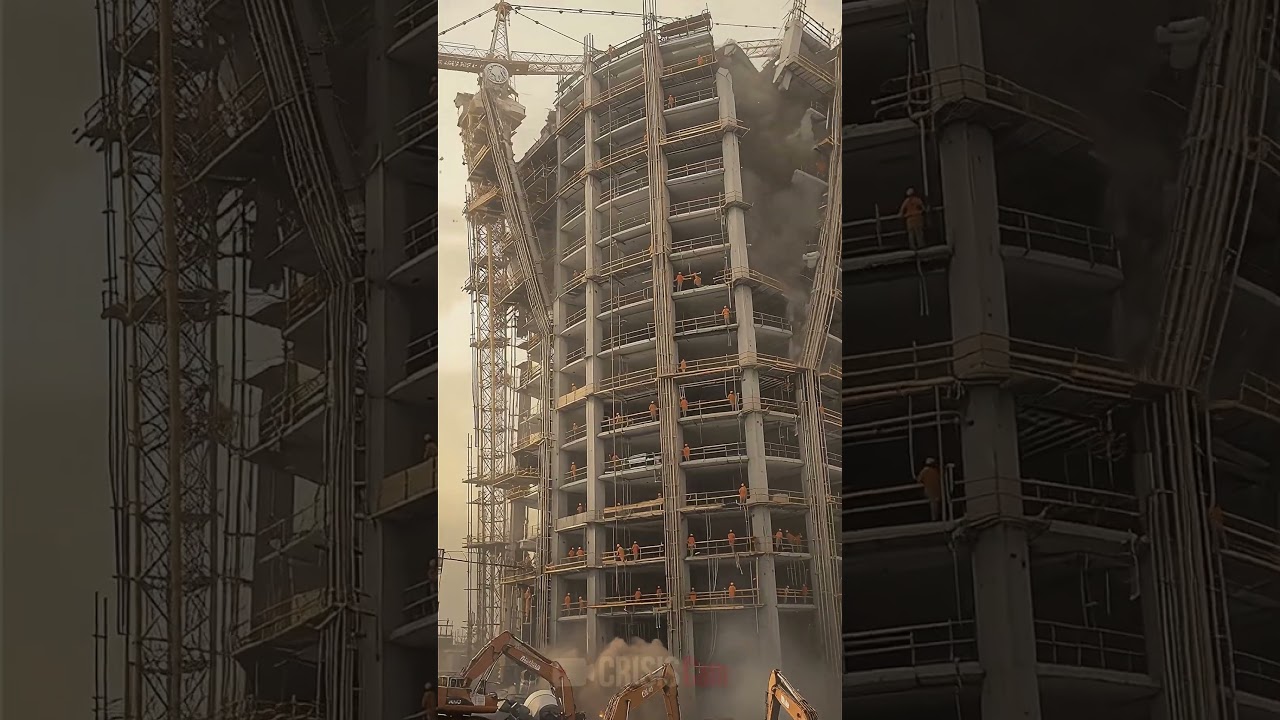 Demolition Disaster: High-Rise Construction Site Erupts in seconds! 