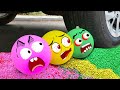 Crushing Crunchy &amp; Soft Things by Car! EXPERIMENT: Car vs Orbeez Stress Ball, Coca | Woa Doodland