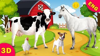 3D Farm Animals. Animal names and sounds for kids by My Little Star English 115,047 views 2 months ago 8 minutes, 12 seconds