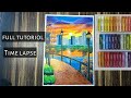 Easy sunset drawing with oil pastels. How to draw sunset drawing with oilpastel. Nature drawing 