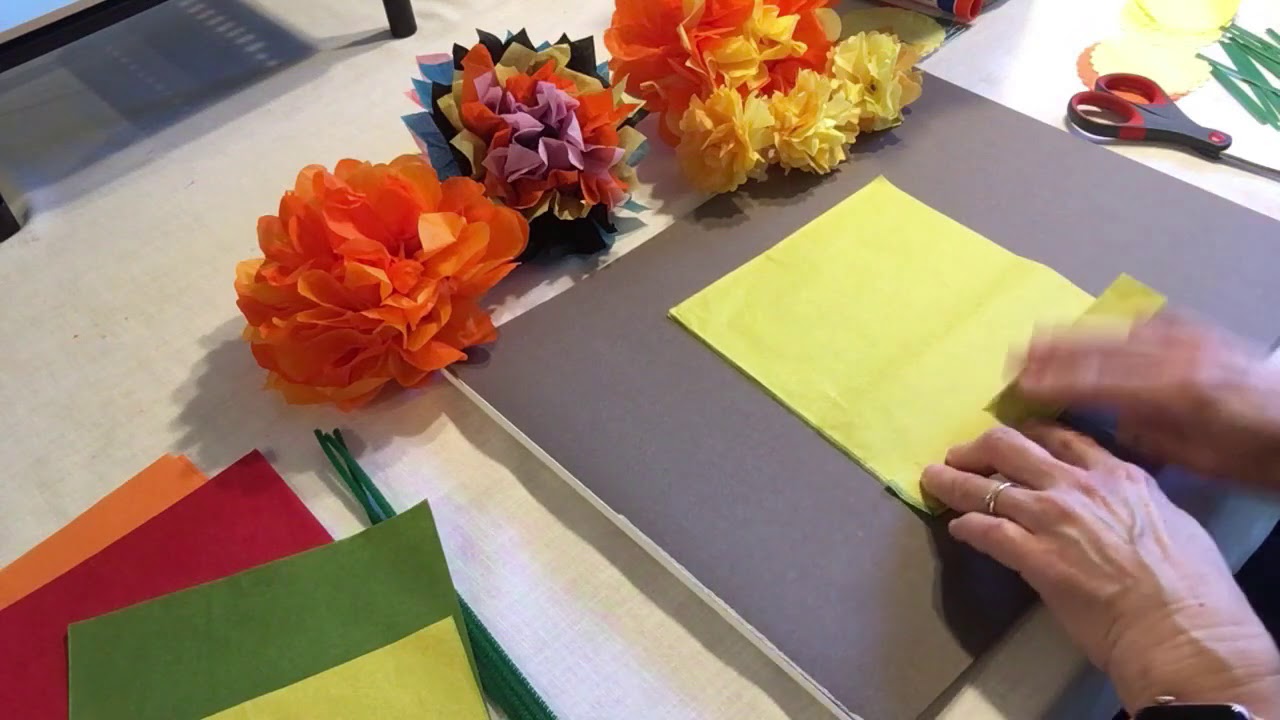 Dia De Los Muertos Virtual Art Classes Tissue Paper Flowers! YouTube