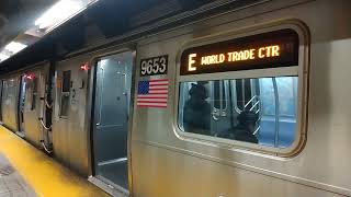 R160 #9193/#9653 (E) [local, but next stop Kew Gardens] + R160 #9218/#9552 (E) at Jamaica - Van Wyck