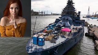 Battleship Texas Epic Moveed to Gulf Copper Pier & Latest Restoration Update Galveston 2024