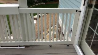 Sliding Gate for deck, materials from Lowe To keep new puppy safe.