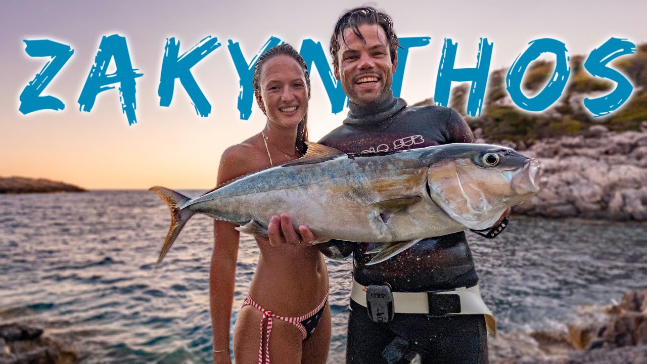 INSANE blue water in Zakynthos, Spearfishing least remote island ever