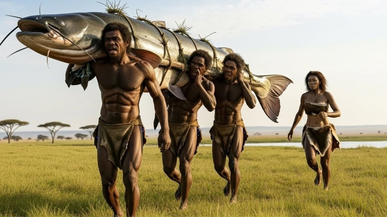 Life Million Of Years Ago | Terrifying Clash Between Prehistoric Humans and the Giant Catfish