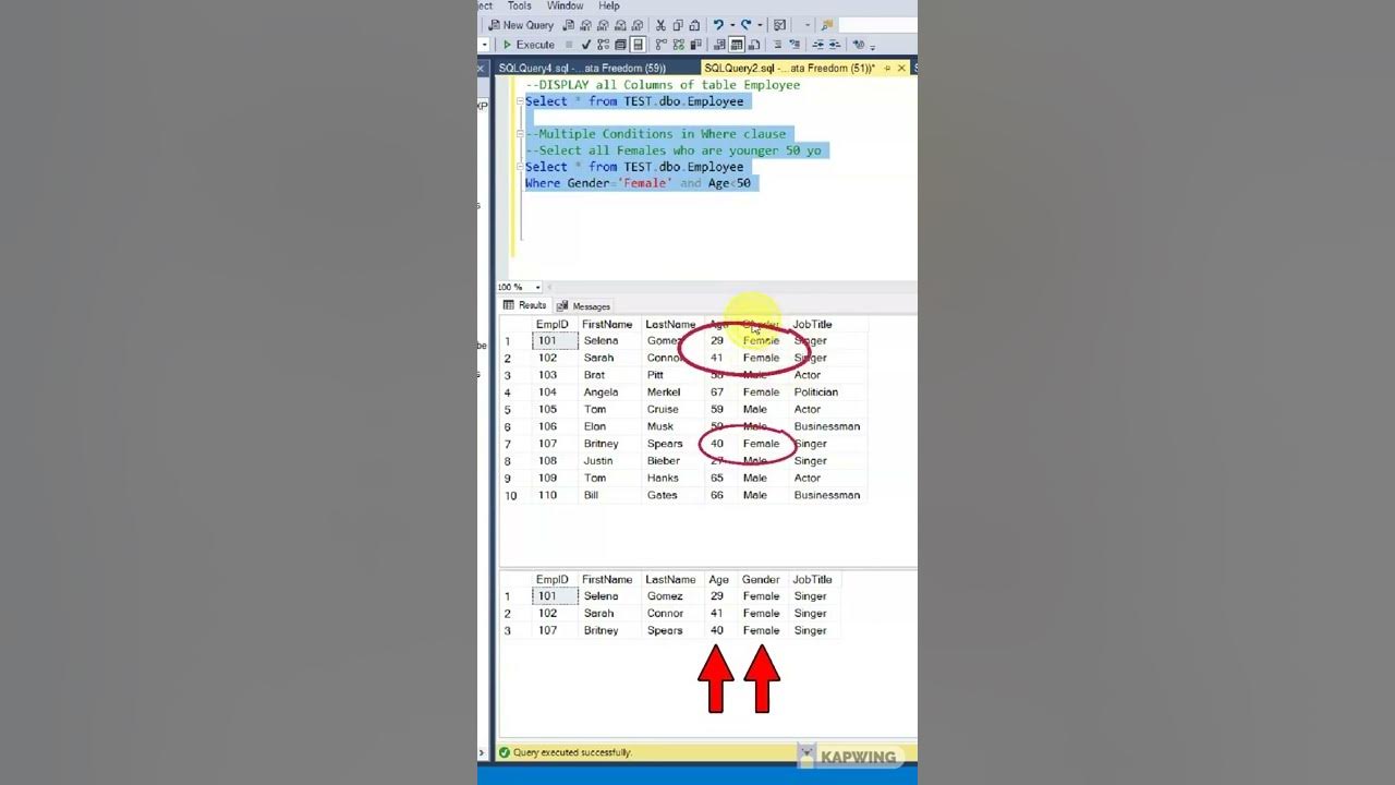 SQL: Multiple Conditions in WHERE Clause using AND Operator - YouTube