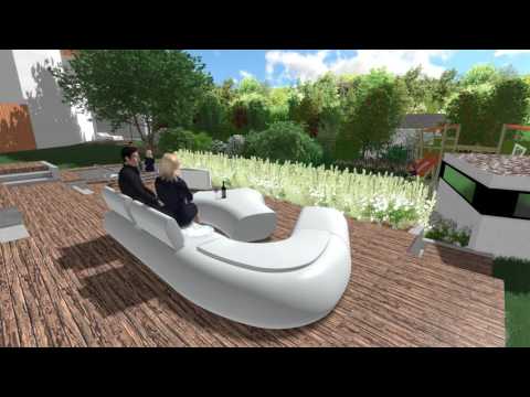 Hanggarten mit Mehrstufiger Terrasse