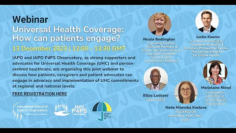 UHC Day webinar: "Universal health coverage: How can patients engage?"