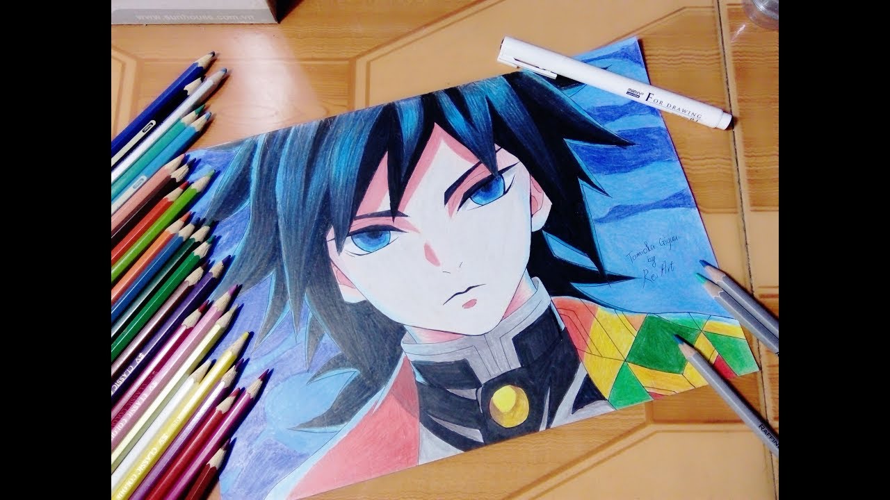 Как нарисовать гию томиока поэтапно карандашом