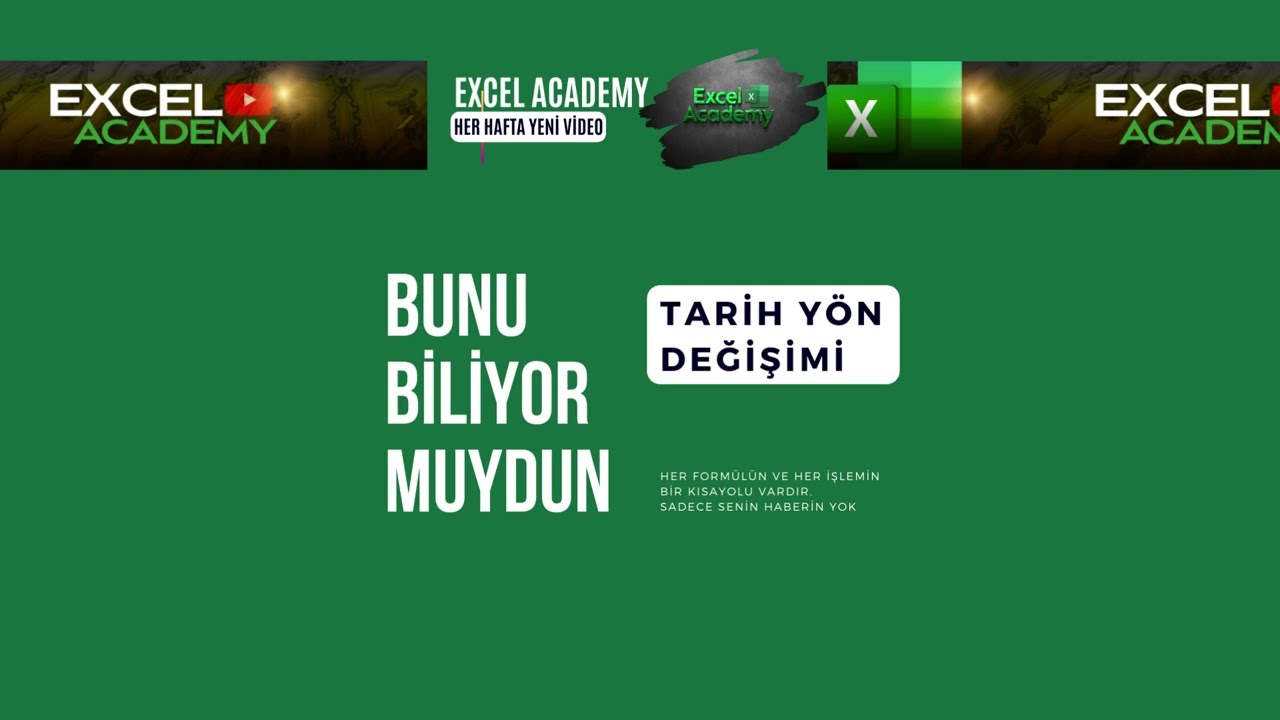 Excel içerisin de TARİH YÖN DEĞİŞİMİ (YYYY/AA/GG) (GG/AA/YYYY)