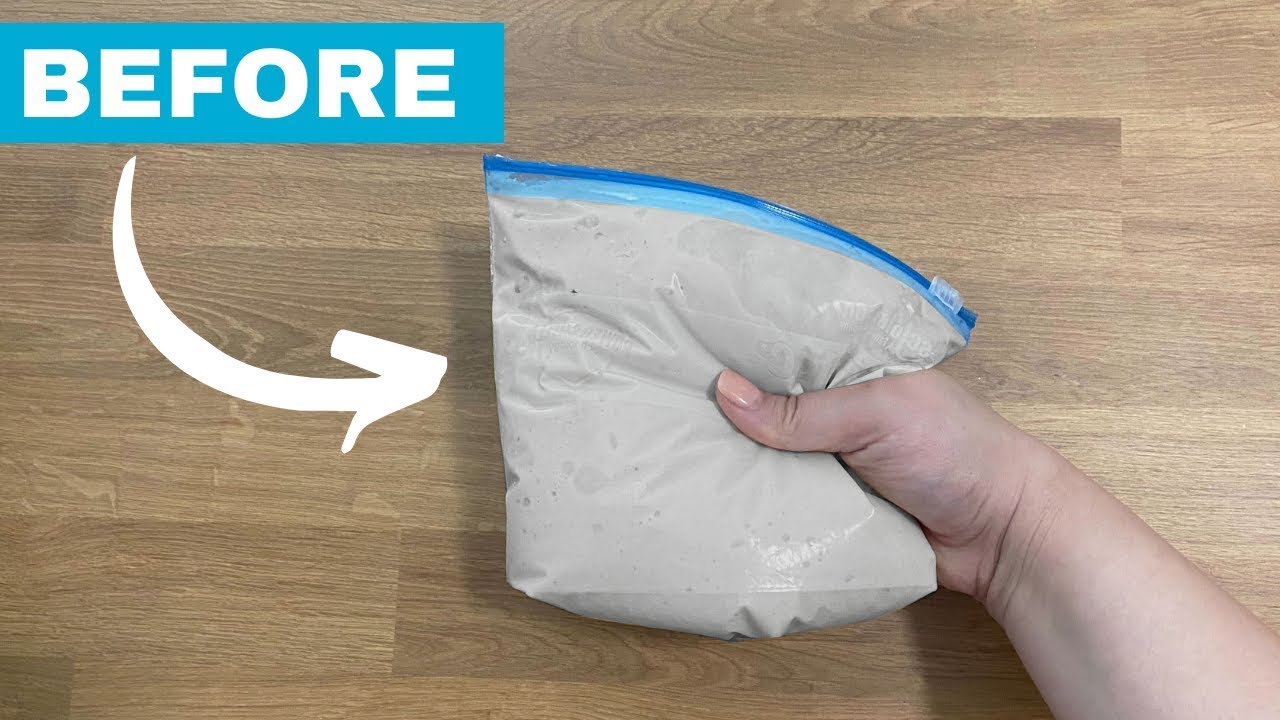 She spoons concrete into a Ziploc bag for this genius idea! YouTube