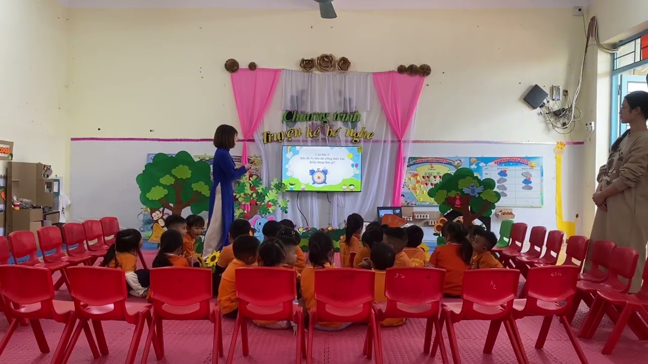 HĐLQVH: Kể chuyện “Kiến và Ve Sầu” 4 tuổi. Gv Hoàng Thị Nhung. Trường mn Hoà Sơn