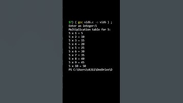 Write a program in C to display the multiplication table for a given integer #shorts #maths #table