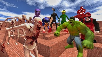 Never Go To Maze With SCP-096 VS HULK For T-REX & SIREN HEAD! In Garry