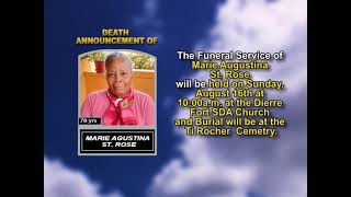 Maria St   Rose nee Aristide  ~ Short Obituary
