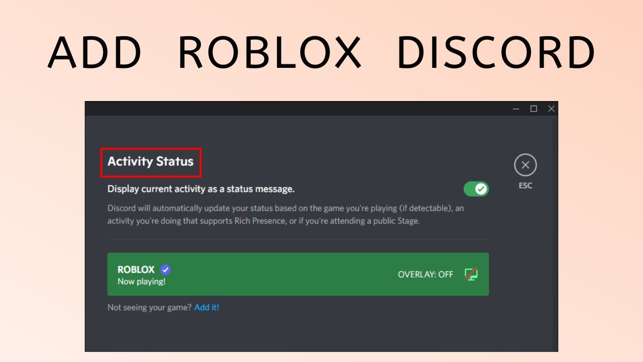 How to Add Roblox to Your Discord Status 2023 YouTube