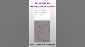Shorts | #3 | CSIR NET JUNE 2014 |  PARTIAL DIFFERENTIAL EQUATIONS   | NA Math Study