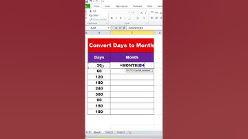Convert Days to Months in Excel | Simple Formula#excel #shorts