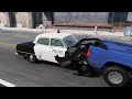 Classic Police Cruiser vs Truck Crash - BeamNG.drive