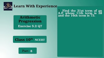Arithmetic Progression | Class 10 Maths | Chapter 5 | Ex 5.2 Q7 NCERT