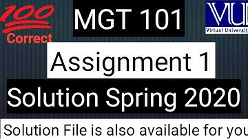 mgt 101 Assignment 1 Solution || Spring 2020