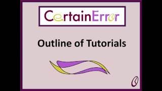 Outline of CertainError Tutorials