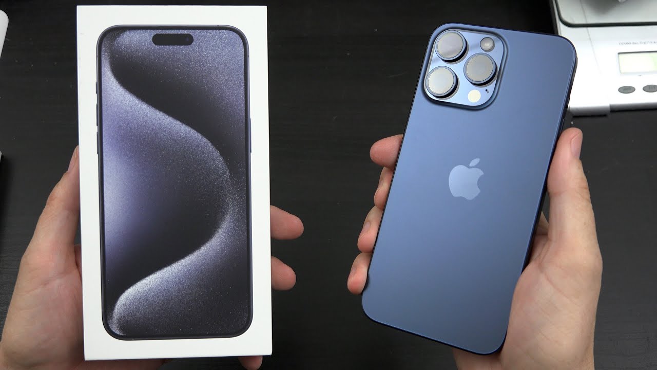 iPhone 15 pro max unboxing in blue titanium with 1tb storage 🩵 