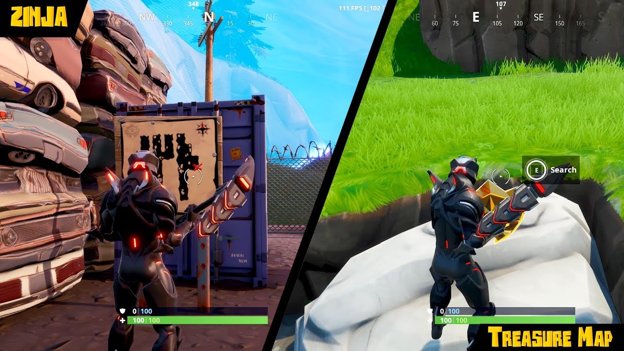 Search and Follow the Treasure Map Signpost in Junk Junction | Fortnite Season 8 Week 10 Challenge