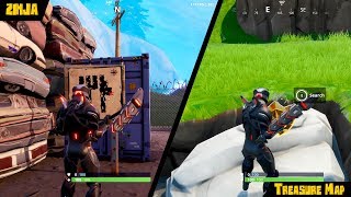 Search and Follow the Treasure Map Signpost in Junk Junction | Fortnite Season 8 Week 10 Challenge