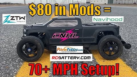 Arrma Big Rock - Stock Motor on 3s Goes 73 mph - 46t Spur and 26t Pinion. ZTW ESC Liperior LIPO GNSS