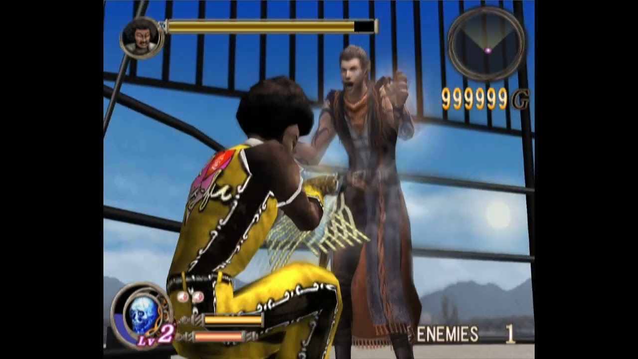 GOD HAND [PS2] - AfroFist playing with Gene's nuts [Low Blow]
