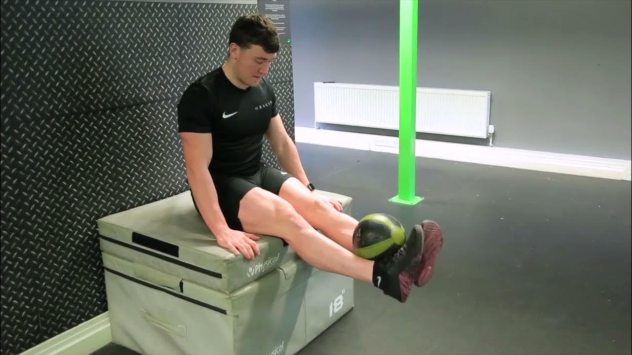 How To Do Medicine Ball Leg Extension Exercise Demo YouTube