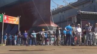 USS William Charette christened at Bath Iron Works