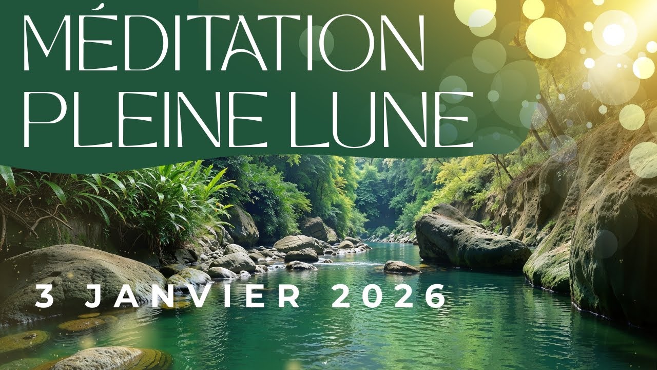 🧘 Méditation PLEINE LUNE 3 janvier 💧 Temple sacré & bains chauds sous un ciel étoilé ✨