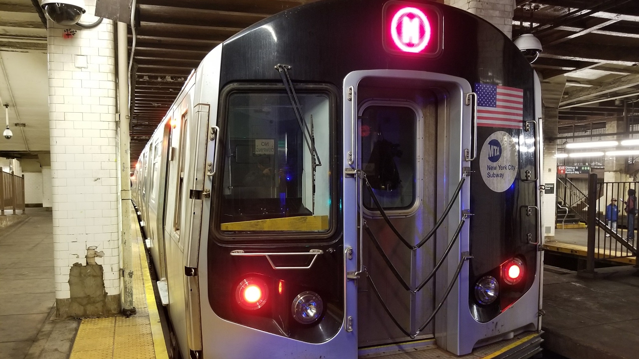 BMT Nassau St Line: On Board Alstom R160A M Train from Essex St. to ...