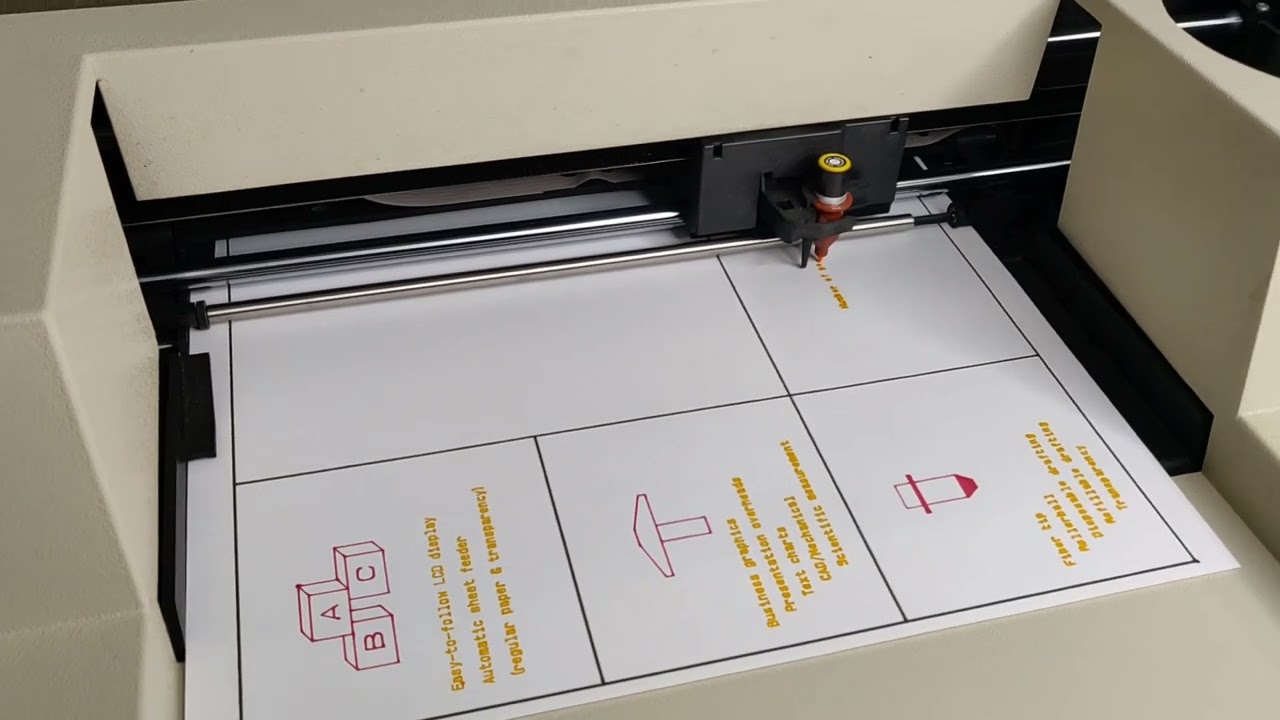 Hewlett Packard HP 7550 PLUS 8-Pen Plotter - Demo 1