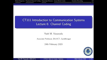 Channel Coding Lecture 1: Linear Block Codes, Hamming Distances and Hamming Spheres