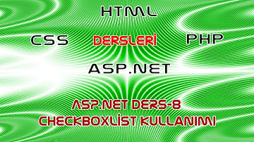 Asp.net CheckBoxList Kullanımı - Ders 8
