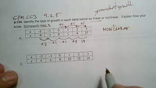 CPM CC3 Section 9.2.5 #9 -134 (determine growth type from a table)